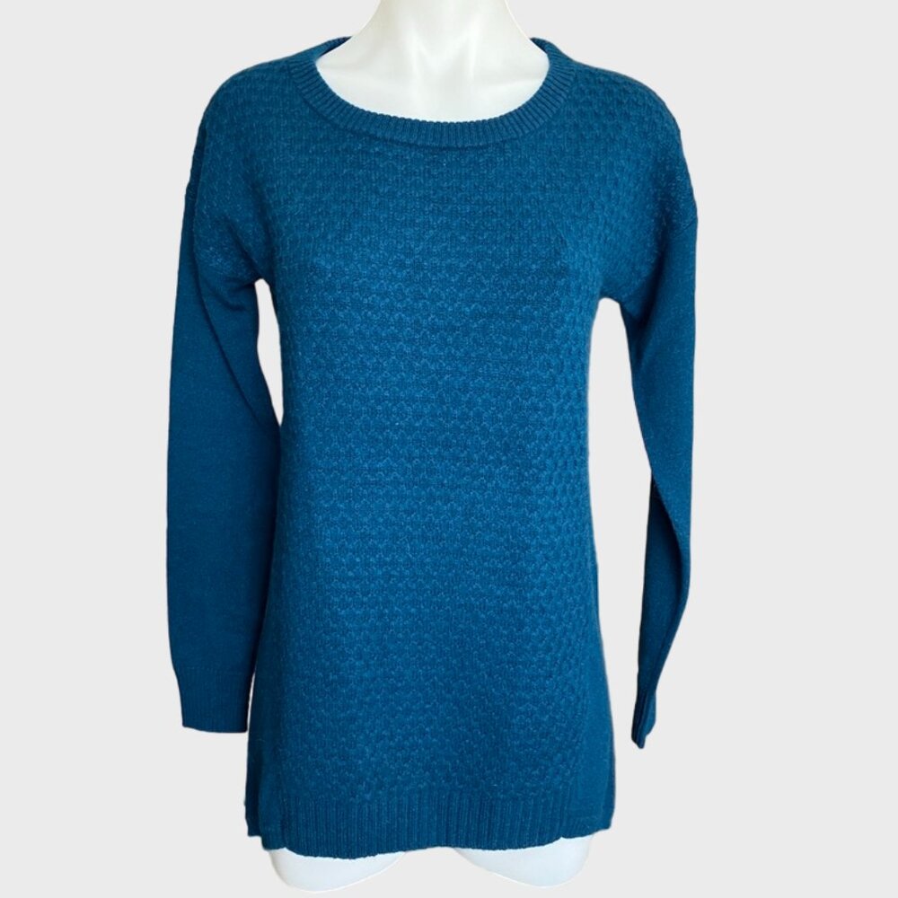 SofiaCashmere Cashmere crewneck Sweater Pullover size S Small Teal